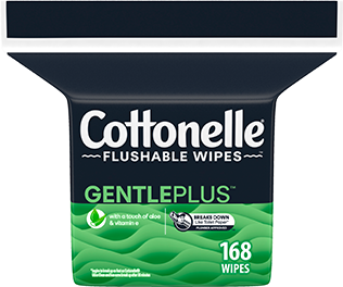 Lingettes jetables dans les toilettes Cottonelle® GentlePlus