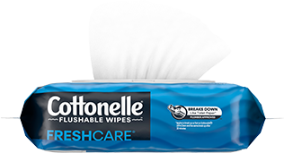 Lingettes jetables dans les toilettes Cottonelle® Fresh Care